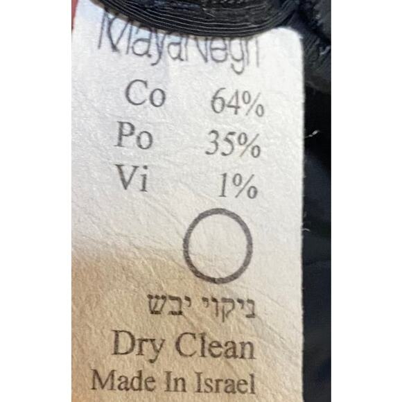 Maya Negri Wide Leg Cropped Pants Textured Pinstripe Side Split Pockets Black 0 - Picture 12 of 12